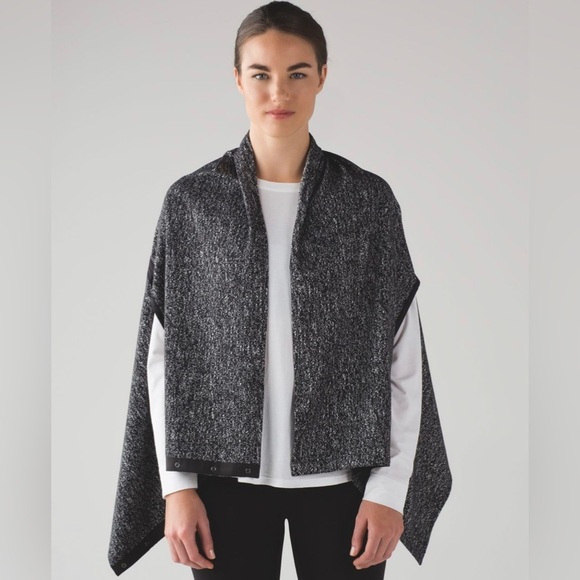 Lululemon Vinyasa Wrap Running Luon Suited Jacquard Black White / Black - Picture 1 of 9